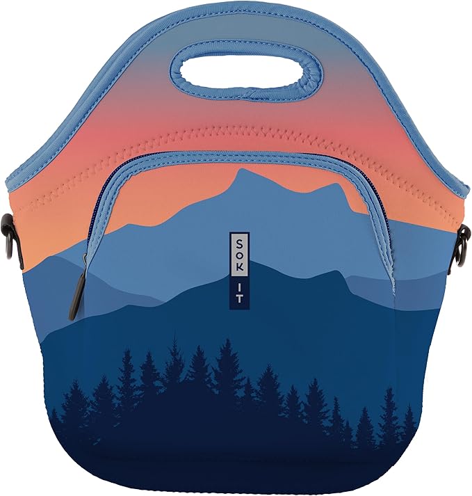 Sok It LunchTote Zippered Bag Insulated Neoprene Caddy (Blue Ridge, X-Large 6.5 Quart Lunch Tote)