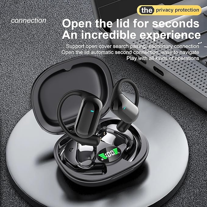 Wireless Earbuds, Translation Earbuds Real Time- Audifonos Traductores Inglés Español, 3-in-1 Translator Earbuds with 144 Languages, HF Sound, Bluetooth 5.4 Headphones for Travel Sport Workout (Black)