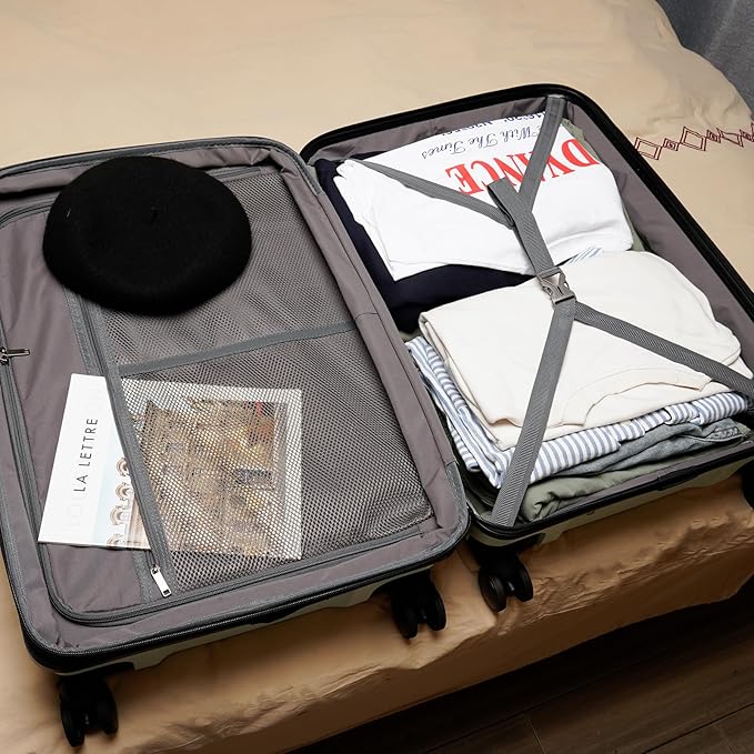 PRIMICIA GinzaTravel Rune series expandable 3 Luggage Sets,Lightweight Hardside Suitcase With Spinner Wheels TSA Lock,PP material business fashion suitcase