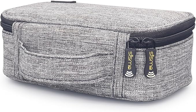 sisma Electronics Cords Organizer Tech Accessories Storage Case Travel Small Carrying Bag for Charging Cables Adapter USB Plugs Power Cord Leads - Grey 1680d