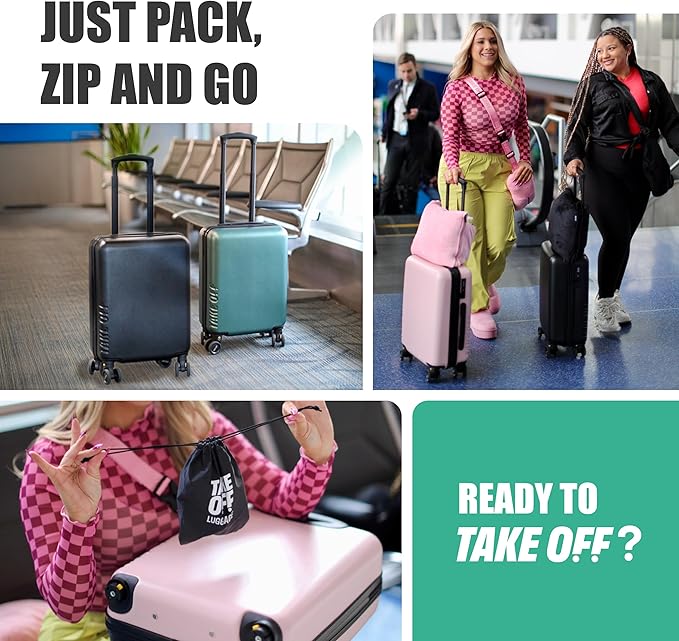 Take OFF Luggage Personal Item 3.0 – 18x14x8 Underseat Carry On with Removable Wheels – TSA Lock, Hardshell Suitcase – Fits Tight Airline Size Rules – No-Fee Lightweight Travel Bag