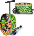 Hardshell Kids Ride-On Luggage with Scooter Suitcase – Carry-On Compliant with LED Light-Up Wheels – Fun and Functional Travel Companion for Children Ages 5–12