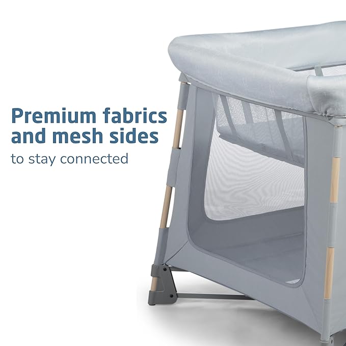 Maxi-Cosi Swift Baby Playard with Mat, Baby Playpen, Play Yard with Bassinet, Portable Playpen for Babies and Toddlers, Classic Slate