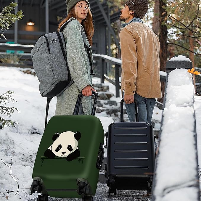 ANNA QUEEN Panda Luggage Cover, Cute Panda Design Suitcase Protector, Stretchable Washable Travel Sleeve for 28-30 Inch Luggage