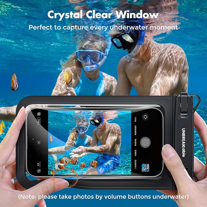 UNBREAKcable IPX8 Waterproof Phone Pouch 2-Pack, Double Space Waterproof Phone Case for iPhone 15 16 Pro Max up to 7", Cellphone Dry Bag with Lanyard for Vacation Beach Kayak Cruise Travel Essentials