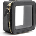 Aveniee Clear Makeup Bag Small, Mini Travel Toiletry Bag Cosmetic Bags TSA Approved, Clear Makeup Case Pouch with Zipper, Car Organizer Essentials for Women Men,Black