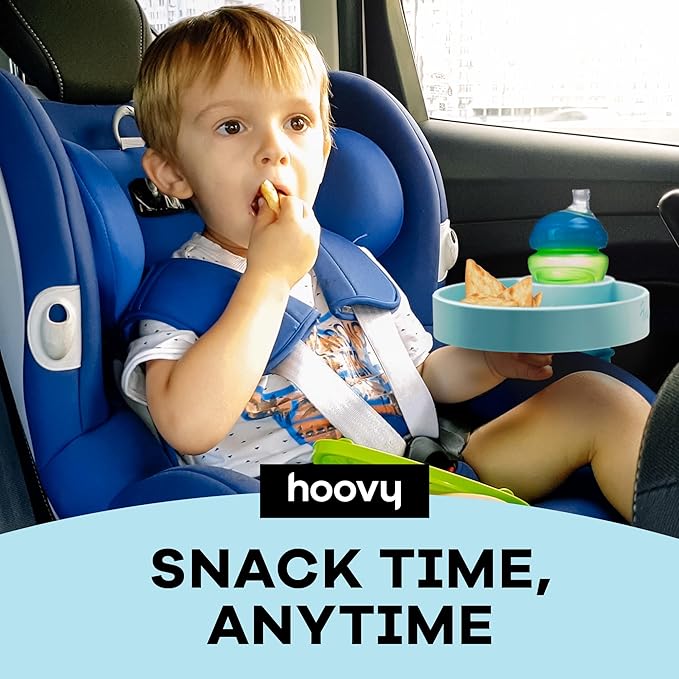 Silicone Cup Holder Tray for Car Seat, Booster Seat, Stroller - Carseat Cup Holder Snack Tray - Car Seat Tray for Kids Travel - Cup Holder Food Tray - Toddler Car Seat Accessories - Sharkskin 1 Pack