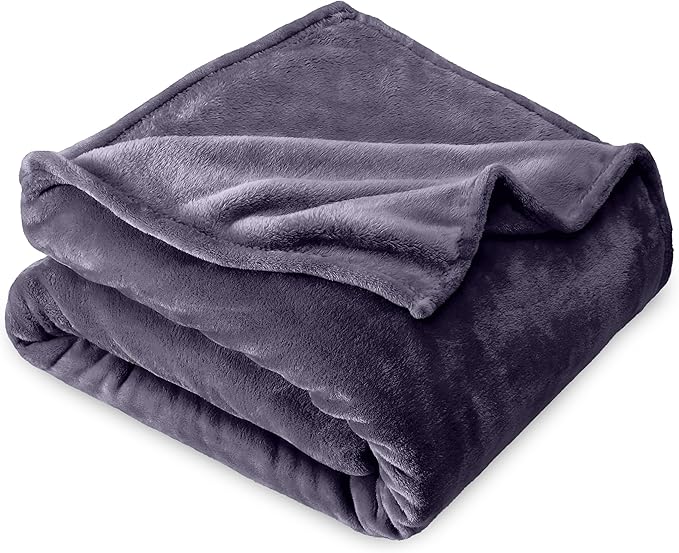 Bare Home Fleece Blanket - Full/Queen - Ultra-Soft Lightweight for Bed, Sofa, and Couch - Luxury Microplush - Cozy Warm Blanket (Full/Queen, Dusty Purple)