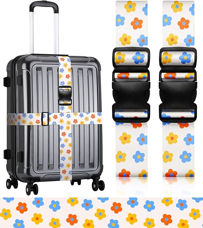 Luggage Straps for Suitcases Travel Belt Luggage Band Heavy Duty Traveling Luggage Identifier Cute Women Girls Unique Accesory,