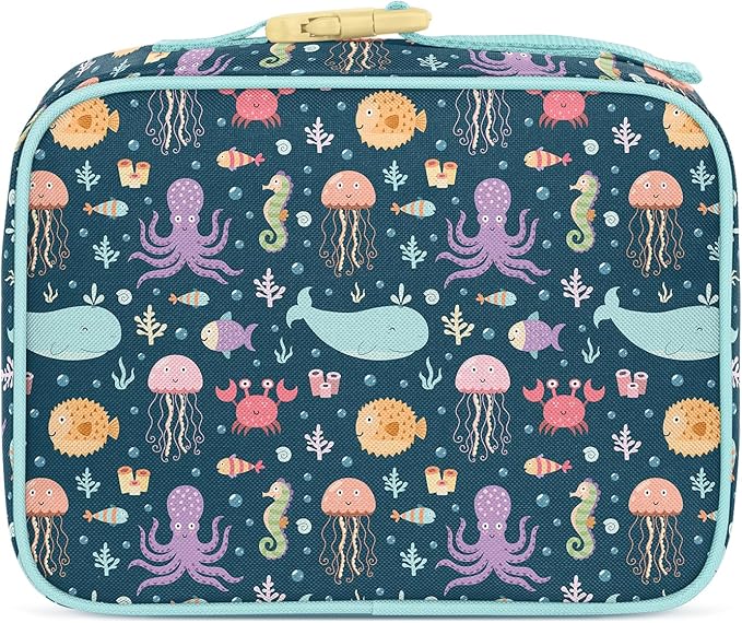 Simple Modern Kids Lunch Box for School | Reusable Insulated Lunch Bag for Toddler, Girl, and Boy | Meal Containers with Exterior & Interior Pockets | Hadley Collection | Under the Sea