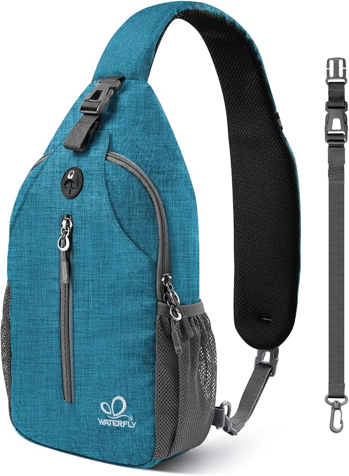 WATERFLY Crossbody Sling Backpack Sling Bag Travel Hiking Chest Bag Daypack