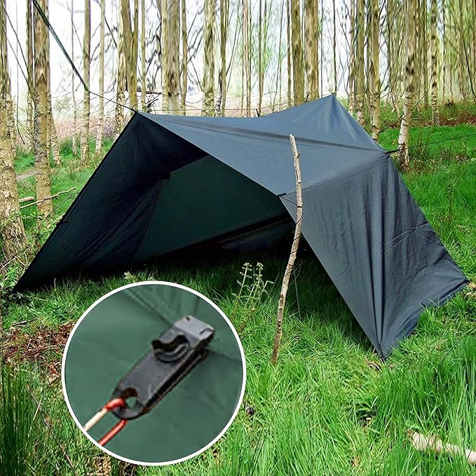 KALINCO Waterproof Camping Tarp, 10X12FT Hammock Rain Fly Tent Tarp, Multifunctional Tent Footprint, Lightweight and Compact for Backpacking, Hiking (Green-10X12FT)