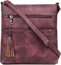 MASINTOR Crossbody Purses for Women, Multi Pocket Casual Crossbody Bag, Adjustable Strap Shoulder Bag with Tassel