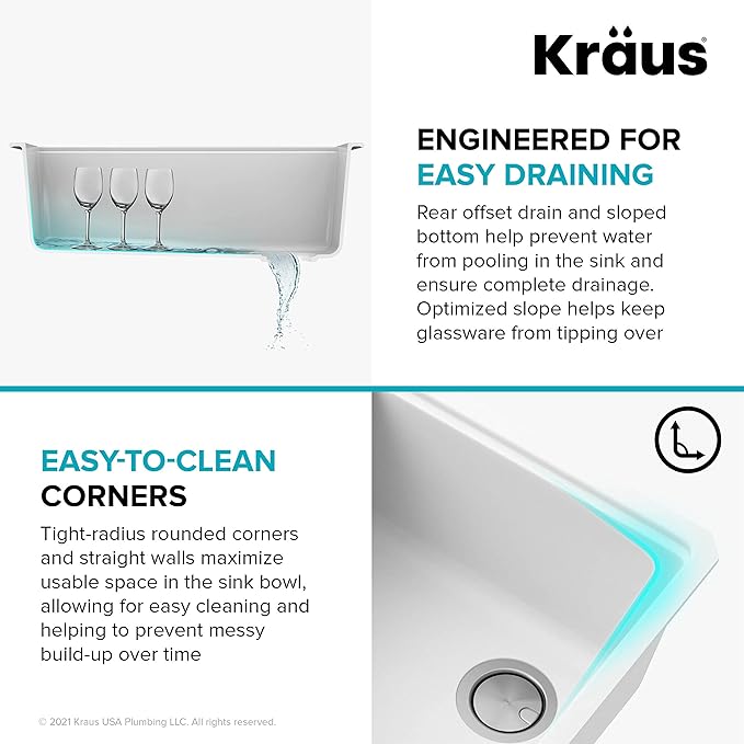 KRAUS Bellucci 30” in. Undermount Workstation Granite Kitchen Sink in White with Accessories, KGUW1-30WH