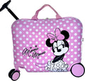 Fast Forward Ride-On 18" Suitcase For Kids/Tow-Along Toddler Carry-On Luggage With Wheels (Minnie Mouse)