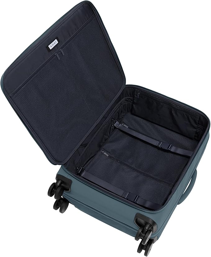 Away Softside Medium Checked Suitcase, 26 Inch Lightweight, Expandable Luggage For Men & Women, Durable Nylon Exterior, TSA Approved Lock, Ideal For Trips 1-2 Weeks, Coast Blue