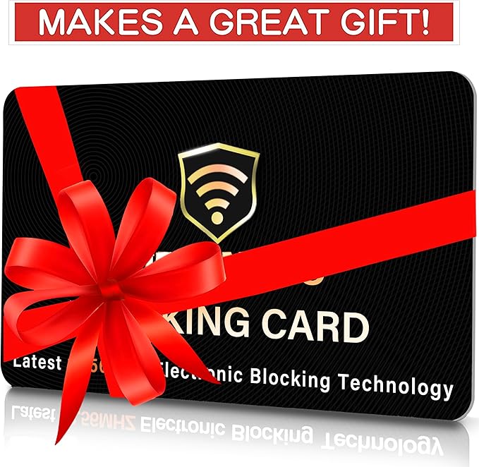 SaiTech IT 10 Pack RFID Blocking Card, One Card Protects Entire Wallet Purse, NFC Contactless Bank Debit Credit Card Protector ID ATM Guard Card Blocker–(Black)