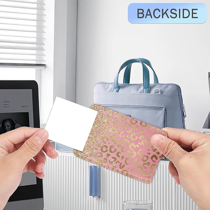Luggage Tags for Suitcase,Pink Rose Gold Leopard Skin Luggage Tags of Set 2 Leather Identifiers Privacy Cover with Stainless Steel Loop for Women Men Travel Bag Suitcase