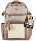 Itzy Ritzy Diaper Bag Backpack – Large Capacity Boss Plus Baby Backpack Diaper Bag Featuring 19 Pockets, Changing Pad, Stroller Clips, and Comfortable Straps (Vanilla Latte)