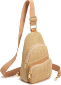 Haytijoe Summer Straw Purse Small Sling Bag RFID Blocking Crossbody Bags for Women Beach Raffia Bags Fanny Packs
