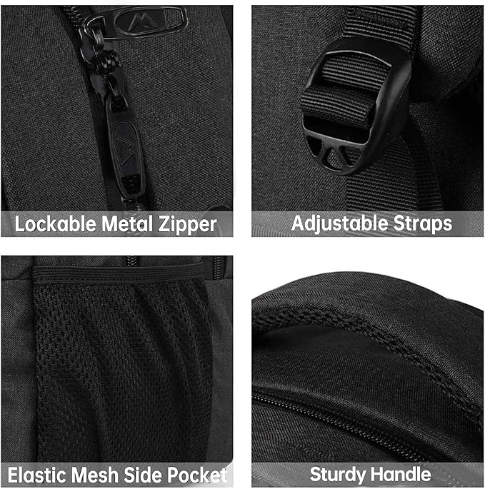 Large Travel Laptop Backpack, Business Anti Theft Slim Sturdy 18 Inch Laptops Bag with USB Charging Port, Waterproof College Computer Bag Gift for Men & Women Fits 18 Inch Notebook, Black