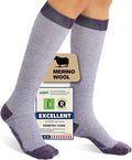 Merino Wool Compression Socks for Women Men, 15-20 mmHg Knee High Socks for Flying, Travel, Running
