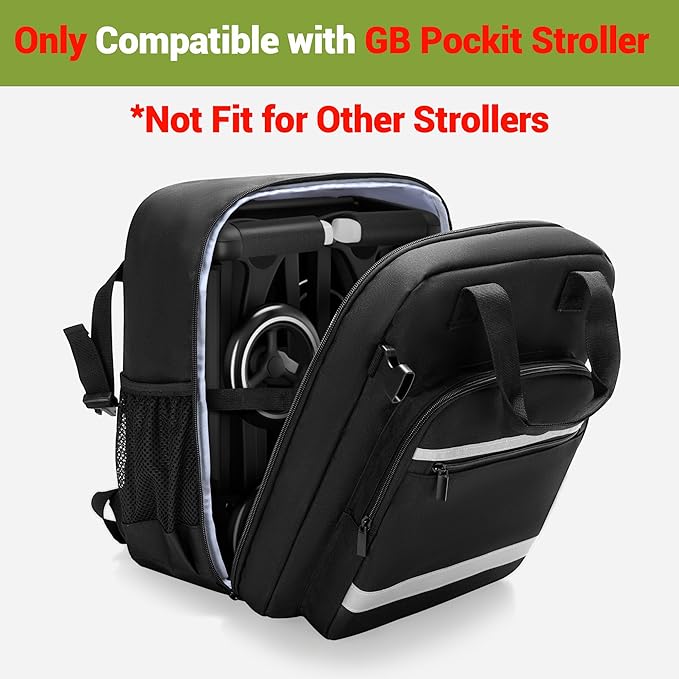 Lightweight Small Stroller Bag Compatible with GB Pockit Stroller, Travel Stroller Backpack with Pockets, Stroller Accessories Carry Case for Flight Essentials, Bag Only