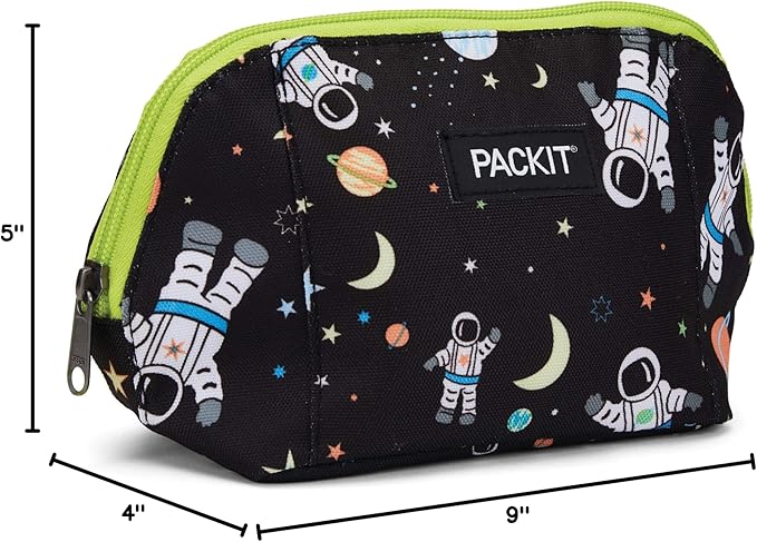 PackIt Freezable Snack Bag, Spaceman, Built with EcoFreeze Technology, Foldable, Reusable, Zip Closure Locks in Cool Dry Air, and Fresh Snacks On the Go