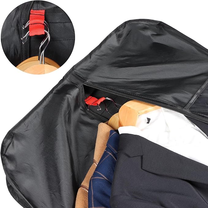 Zilink Luxury Storage 60" Garment Bag for Long Dress, Coat, Fur, Mink and Choir Robe 3.9" Gusset Cover Heavy Duty, Breathable, Hanging, Foldable Travel and Wardrobe Clothes Protector