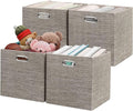 Posprica Storage Bins,11×11 Foldable Storage Cubes Boxes Container Closet Organizer Shelf Cabinet Bookcase,Thick Fabric Drawer Container - 4pcs,Coffee