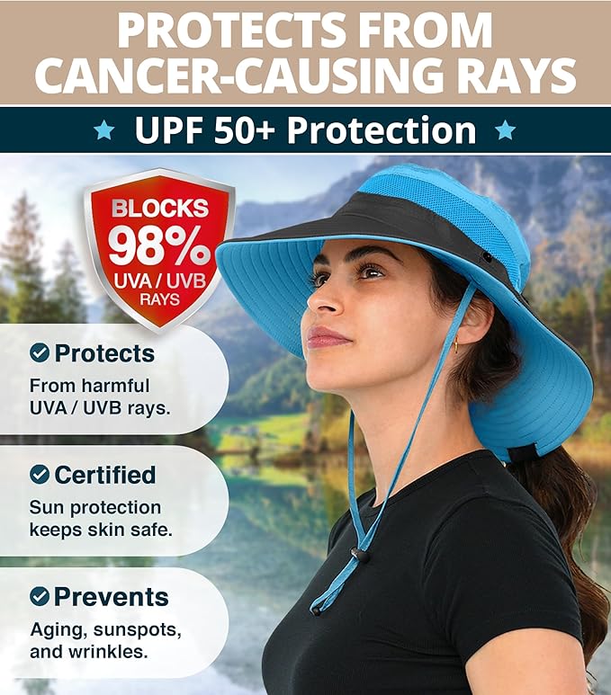 GearTOP Safari Sun Hat for Men and Sun Hats for Women UV Protection UPF 50+ Hiking, Gardening, Fishing