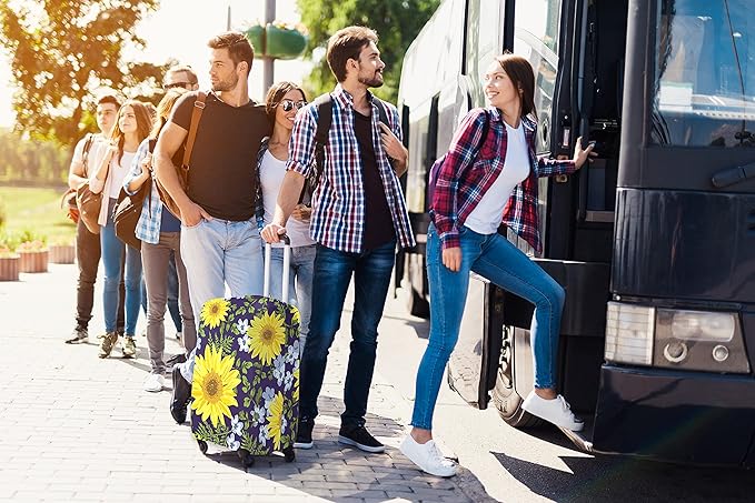 7-Mi Luggage Cover£¬ Suitcase Covers 19-30 Inch Expandable Anti-Scratch Luggage Protector Flower for Carry on Luggage S 19-20IN