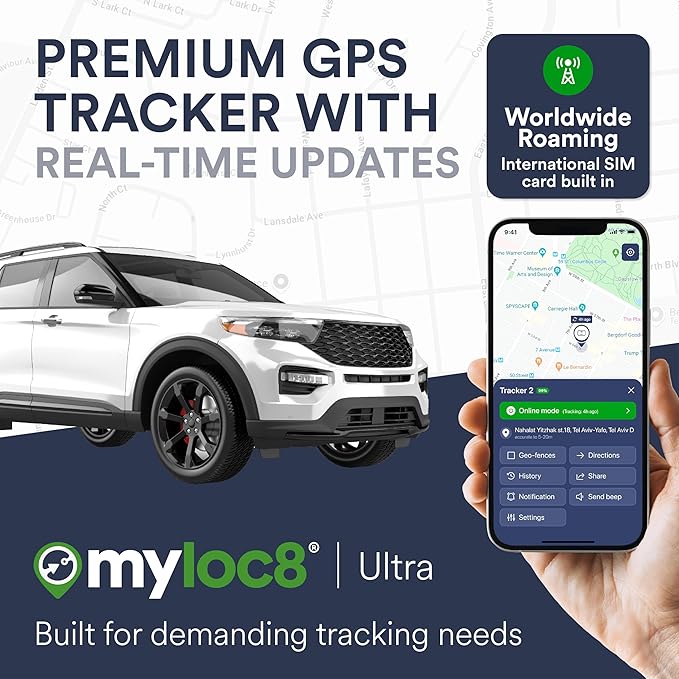 Ultra GPS Tracker for Vehicles – Rugged, Waterproof, Hidden GPS Car Tracker Device for Vehicles, Trucks - 4G LTE, Real-Time Updates, 9 Months Battery Life - Subscription Required