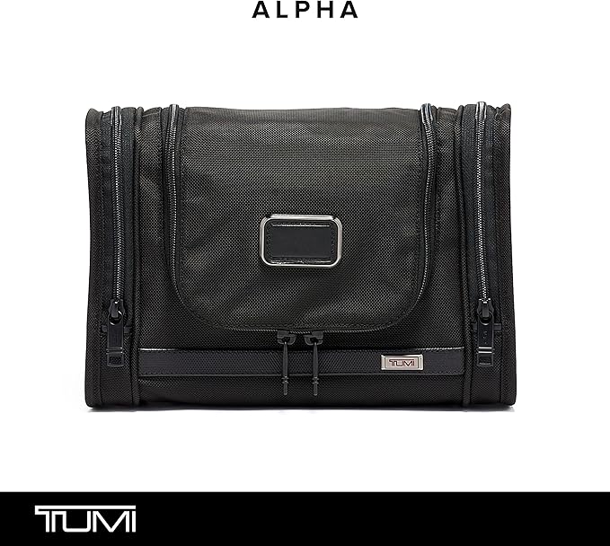 TUMI - Alpha Hanging Travel Kit - Toiletries and Cosmetics Organizer - Travel Essentials Bag with Hooks & Pockets - Black