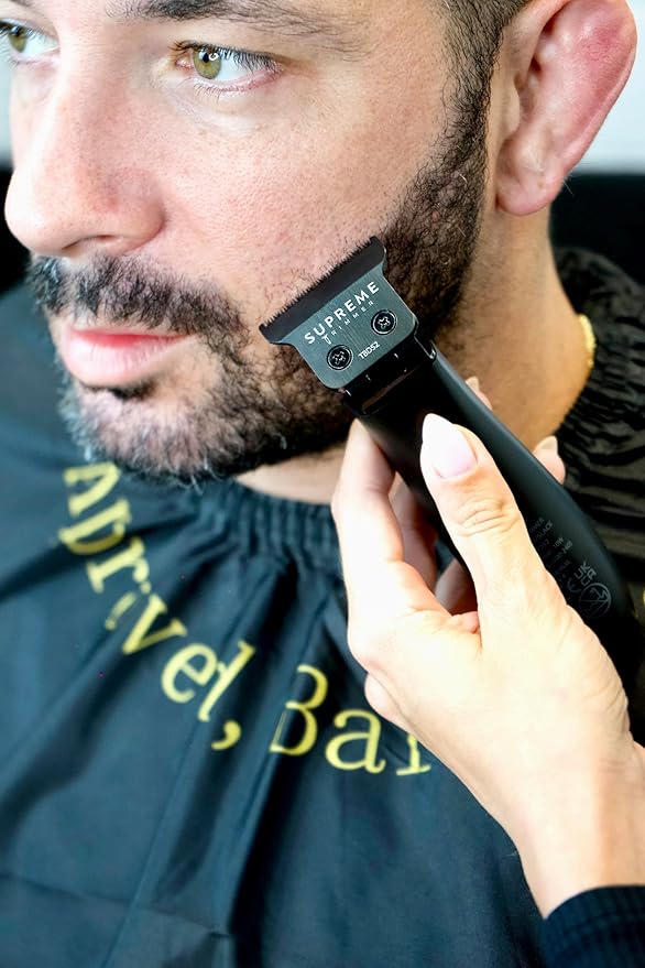 Supreme Trimmer 2-in-1 T-Shaper Trimmer & Crunch Foil Shaver | STF602 Electric Razor & ST5206 DLC Beard Trimmer Barber Haircut Kit | Black