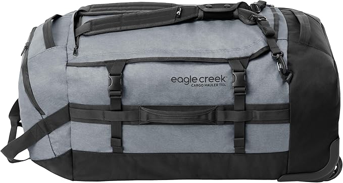 Eagle Creek Cargo Hauler Wheeled Duffel - Durable Duffel Bag for Travel - Easy Access Compartment - Deployable Backpack Straps - Lockable Zipper Opening - Charcoal - 110L