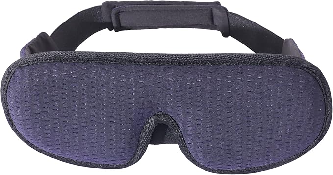 Sleep Mask for Men and Women 3D Contoured Eye Mask Patented Adjustable Light Blocking Night Mask for Sleeping (Blue)