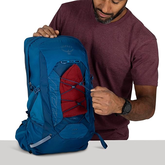 Osprey Talon 11L Men's Lightweight Hiking Backpack with Hipbelt, Scoria Blue/Night Shift