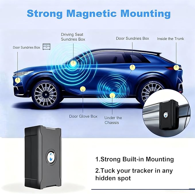 GPS Tracker for Vehicles Cars Long Battery Life to 90 Days, Strong Magnet, Unlimited Range, Geo-Fence, 4G Real Time Car Tracker Device Hidden Vehicle Tracking Devices, Subscription Needed