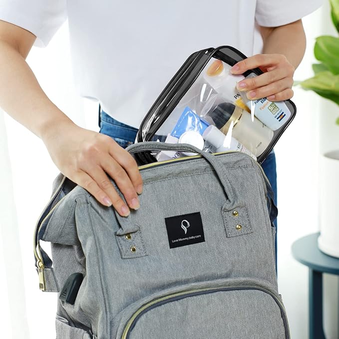PACKISM Clear Makeup Bags, 4 Pack Quart Size Travel Bag TSA ApprovedTravel for Toiletries, Cosmetic Bags Carry on Clear Toiletry TSA Approved Toiletry, Black