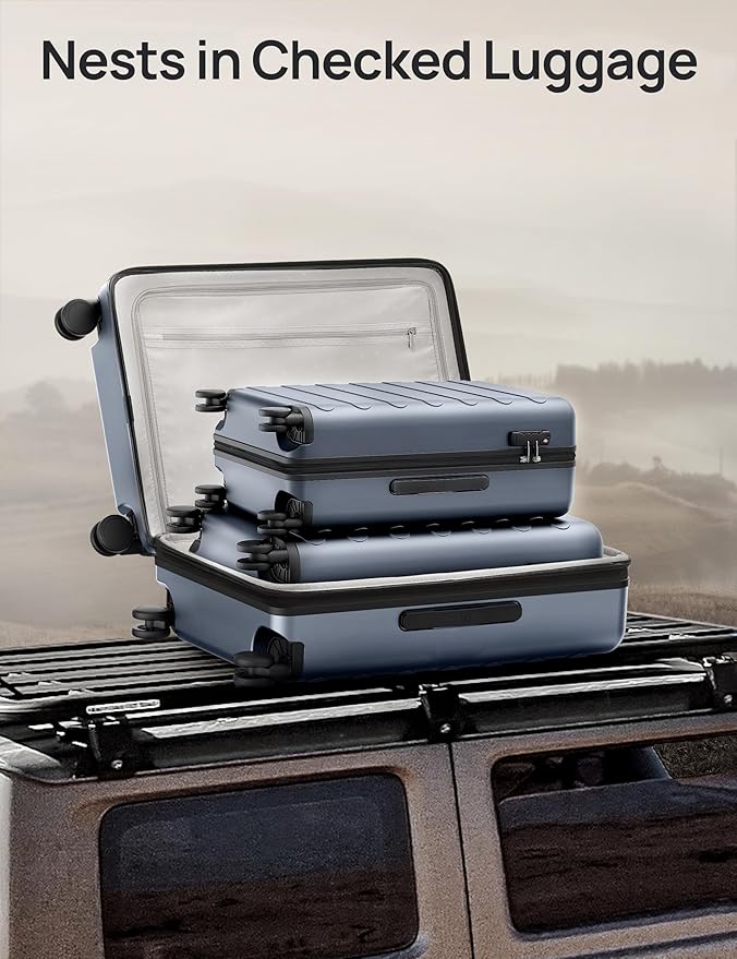 Carry on Luggage 22 X 14 X 9 Airline Approved, 20 Inch Luggage for 3-5 Days Travel, Double Spinner Wheels, 100% Hardshell PC, TSA Lock (00-Shadow (Expandable), Set 3PCS (20-Inch/24-Inch/28-Inch))