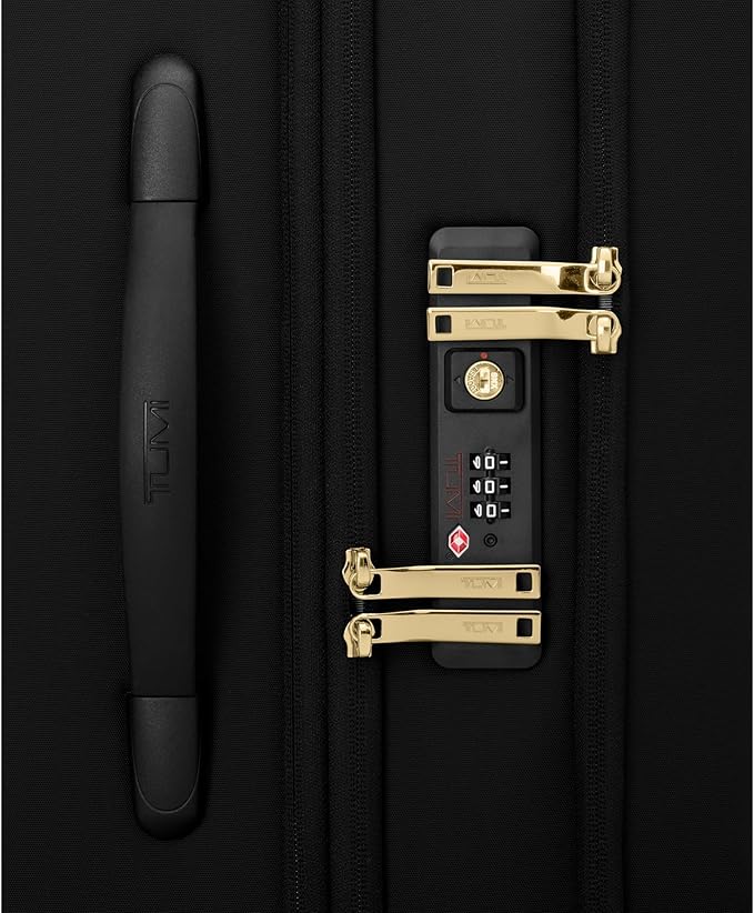 TUMI - Voyageur Leger 4 Wheeled Luggage - Women's Lightweight and Spacious, Sleek Silhouette, Durable Premium Suitcase - 29" Extended Trip Expandable Packing Case, Black with Gold Hardware