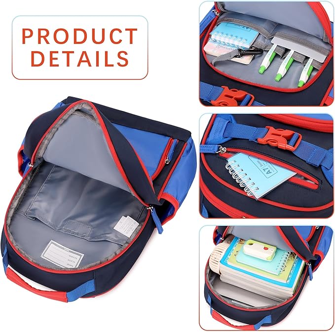 Cute Mini Toddler Backpacks for Boys 2-4 Little Kids Backpack Preschool Bookbag (Navy Blue Black)