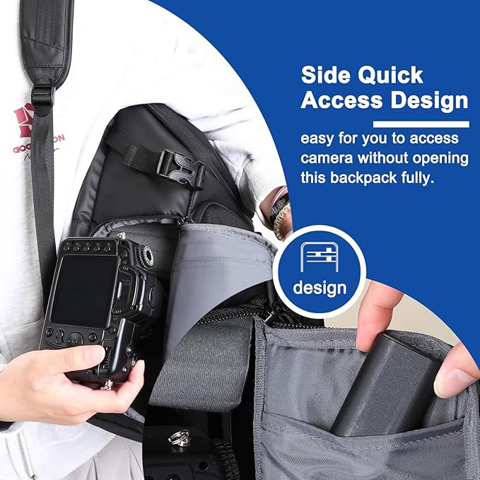 MOSISO Camera Backpack, DSLR Camera Bag with Waterproof Rain Cover, Honeycomb Hardshell Case Photography Travel Backpack with 15-16 inch Laptop Compartment & Tripod Holder for Canon/Nikon/Sony, Black