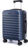 LIGHT FLIGHT Carry On Luggage 22x14x9 Airline Approved, Carry On Suitcases with Wheels, Expandable Hardside Lightweight Rolling Travel Luggage with TSA Lock 20 Inch Carryon, Dark Blue