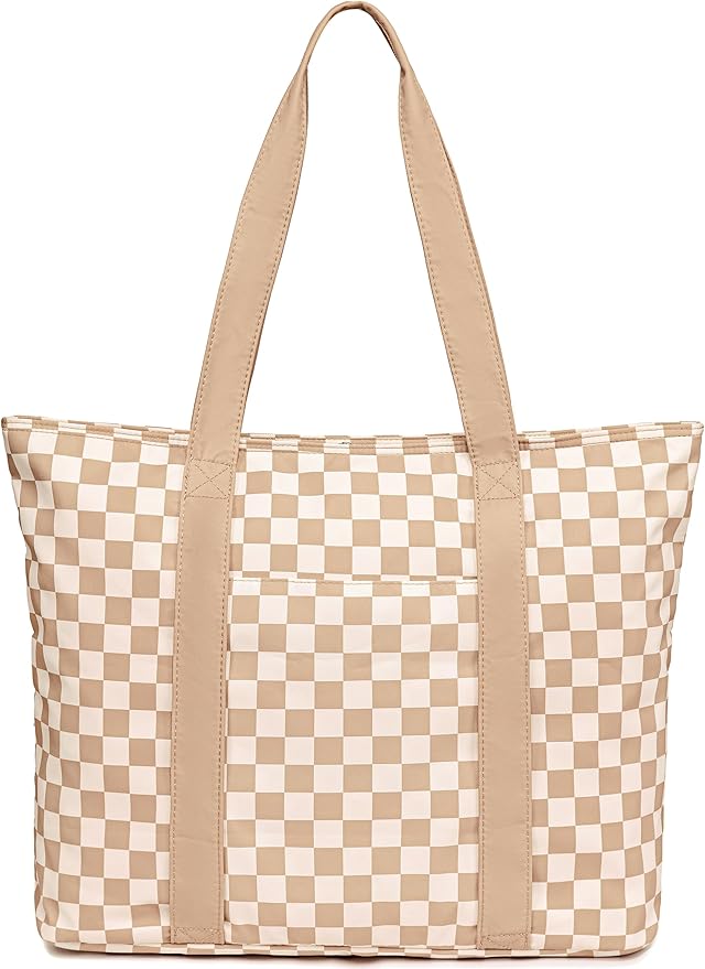 LEDAOU Beach Bags for Women, Beach Bags Waterproof Sandproof, Packable Beach Tote Bag with Zipper Travel Sports