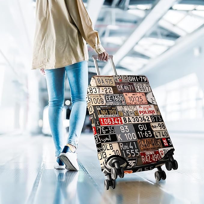 Travel Luggage Cover Suitcase Protector Fits 18-32 Inch Luggage Wheel Covers Patterned Travel Related Items Flower Luggage Protector Elastic Anti-scratch Suitcase Cover M