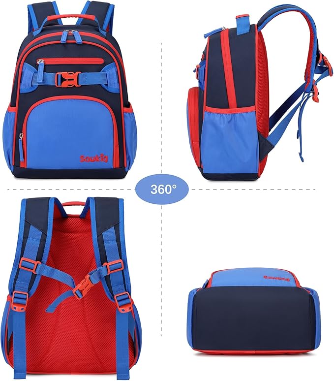 Cute Mini Toddler Backpacks for Boys 2-4 Little Kids Backpack Preschool Bookbag (Navy Blue Black)