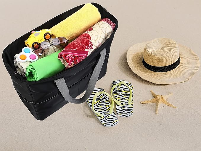 Waterproof Beach Tote Pool Bags for Women Ladies Extra Large Gym Tote Carry On Bag With Wet Compartment for Weekender Travel
