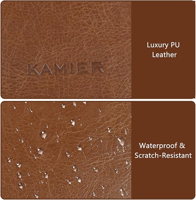KAMIER Watch Travel Case with Combination Lock - 2 Watch Storage and Jewelry Organizer - Watch Case for Ring and Watch Storage, PU Leather Travel Watch Case, Ideal for Gift (With Gift Box) (Brown)